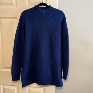 ZARA OVERSIZED KNIT SWEATER NAVY BLUE